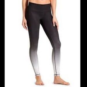 Athleta Black to White Ombre Performance Leggings
